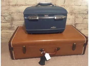 Vintage Suitcases, Blue-american Tourist