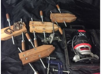 Craftsman Router And Wooden Clamps