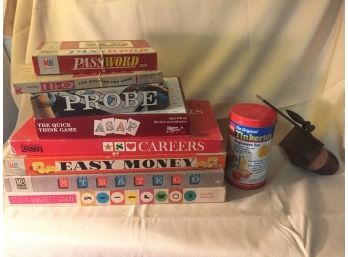 Vintage Games And Toys- Stereoscope, Easy Money, Stratego , Stock Market Game, Password