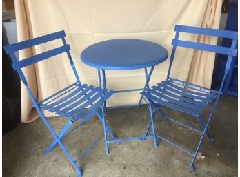 Outdoor Metal Bistro Set, The Chairs Are Very Heavy Duty