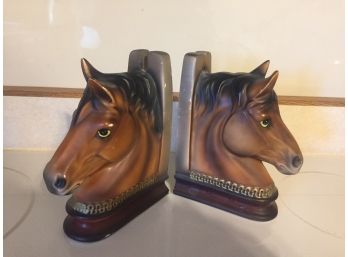 Vintage Horse Head Book Ends  ,Norleans, Made In Japan