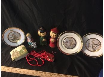 Made In Occupied Japan Porcelain Figurine, Plus Other Asian Items