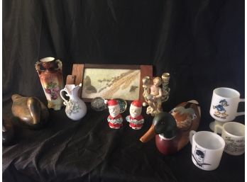 Lefton Pitcher, Vintage Salt Pepper Shakers, Ducks, Chesche Vase