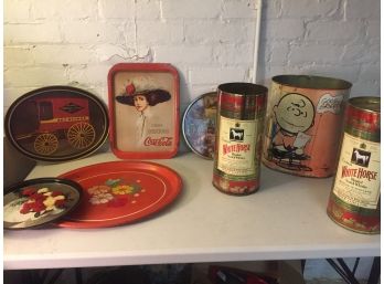 Vintage Trays, Peanuts Garbage Can, Scottish Whisky