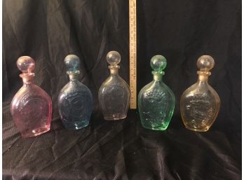Vintage Lord Calvert Glass Decanters Bottles, Embossed