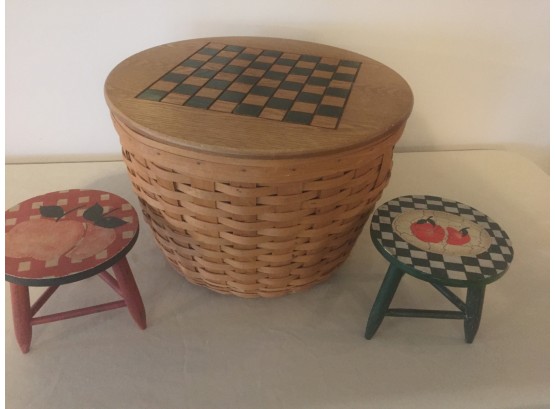 Longaberger Round Basket Checker Set _ Aurora Pick Up