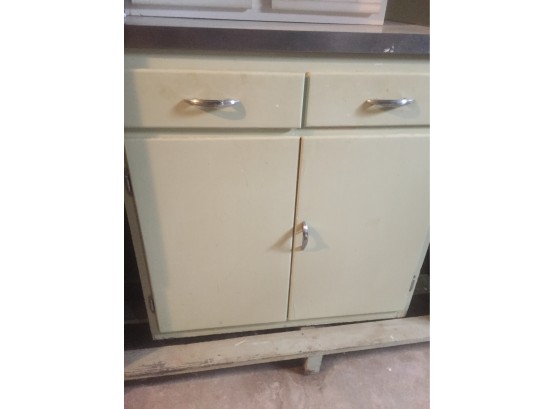 Wooden Cabinet With Formica? Top, Retro Silver Handles - Greendale Pick Up