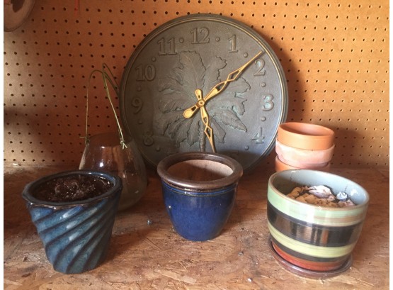 Clay Flower Pot Assortment, Garden Clock Greendale Pick Up
