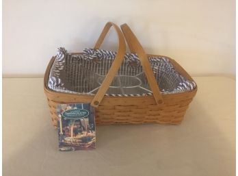 Longaberger Vegetable Tray Basket With Cloth And Plastic Liners _ Aurora Pick Up
