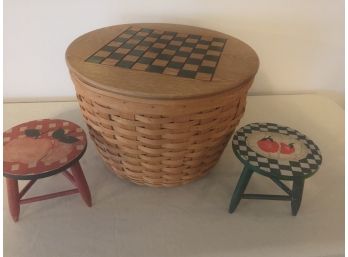Longaberger Round Basket Checker Set _ Aurora Pick Up