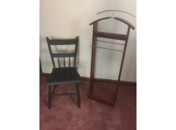 Vintage Valet Stand And Antique Chair, Great For Dcor _ Aurora Pick Up