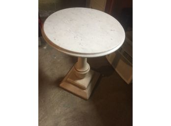 Round Marble Top Pedestal Table, Base Is Loose - Greendale Pick Up