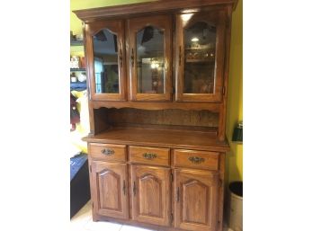 Oak Display Hutch/ Cabinet