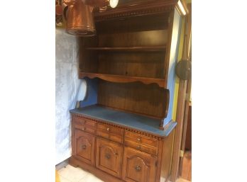 Wooden Hutch, With Blue Counter Top