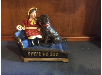 Antique Speaking Dog Mechanical Bank- In Working Condition
