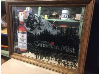 Vintage Canadian Mist Framed Mirror
