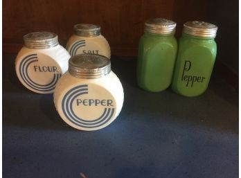 Vintage Large Salt And Pepper Shakers