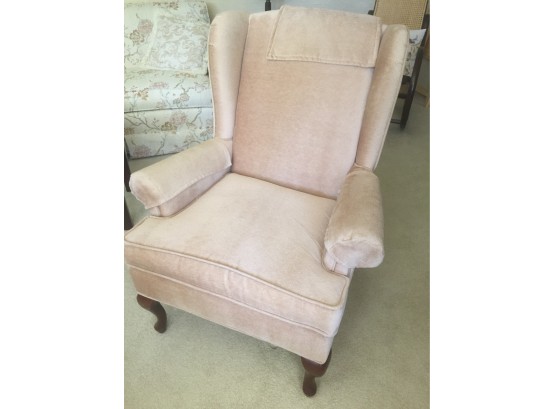 2 Taupe Wing Back Chairs