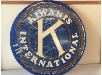 30' Metal Mystery Sign- The Kiwanis Is A Sticker Over The Original Sign