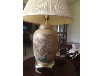 Vintage Painted Glass Lamp- Works