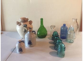 Vintage Colored Glass And Insulators