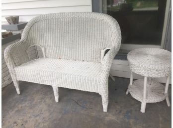 Wicker Loveseat And Table- RISING SUN PICK UP