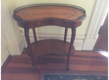 Antique Kidney Shaped Wood Inlaid Table  - RISING SUN PICK UP