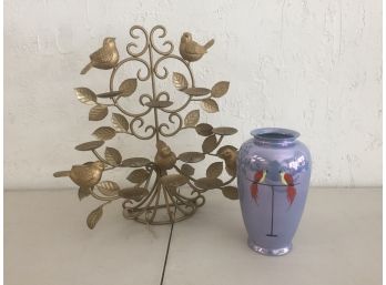 Metal Bird Candle Opera  And Vase -AURORA PICK  UP