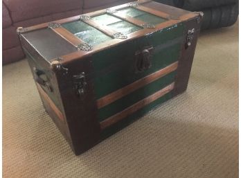 Antique Steamer Trunk- Coffee Table W/ Glass Trunk RISING SUN PICK UP