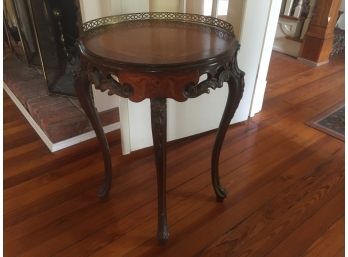 Antique Round Table With Inlaid Wood  - RISING SUN PICK UP
