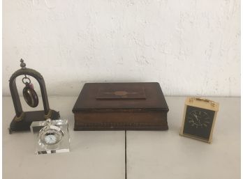 Vintage Assortment Wooden Cigar Box, Clocks- Shannon, Bombay - AURORA PICKUP