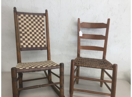 2 Vintage Chair, 1 Is A Rocker