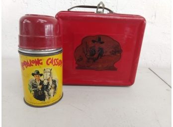 Vintage Hop A Long Cassidy Lunch Box , Thermos With Cork