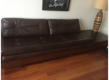 RETRO 1960'S Low Back Couch With Attached Table