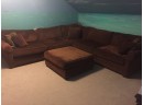 C. L. Laine Large Burgundy/ Wine Sectional, In Excellent Condition