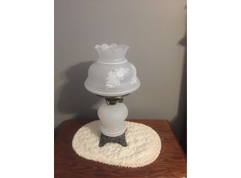 Frosted Glass Lamp With Metal Base