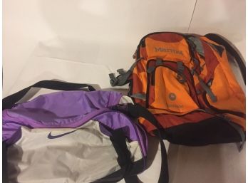 Marmot Back Back And Nike Duffle Bag