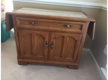 Oak Dropleaf Server With Marble Insert- Thomasville