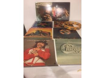 Vintge Album Assortment #2 - Kenny Rogers Signed Tambourine, Chicago, Jim Croces And More