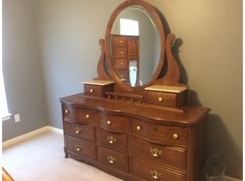 Long Dresser With Marble Accent