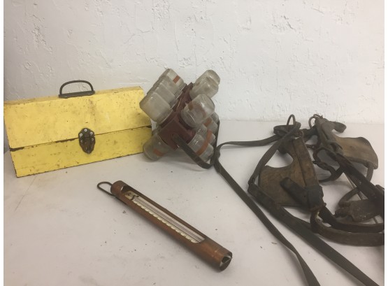 Vintage Tool Box, Copper Thermometer, Tools And More