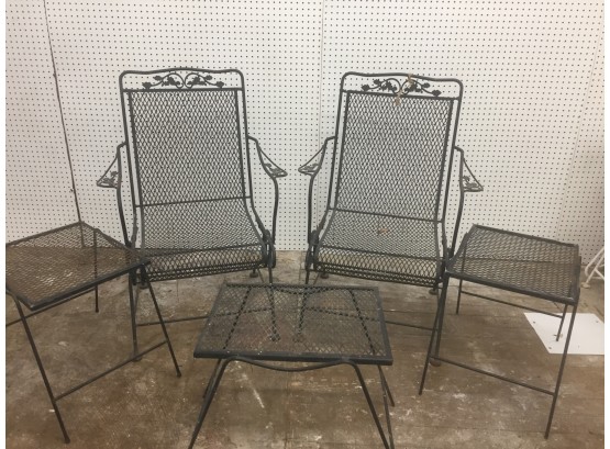 2 Metal Chairs, 3 Tables