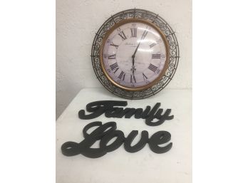 Wall Dcor- Sterling And Noble Clock, Plastic Writing