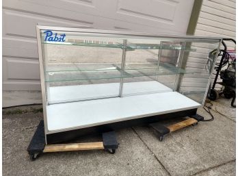 Glass Display Case With Mirrored Back