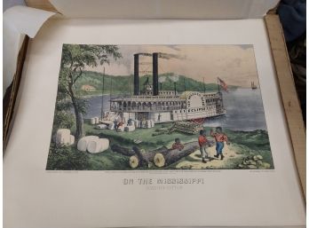 Vintage Taylor Made Print , Loading The Cotton Ship