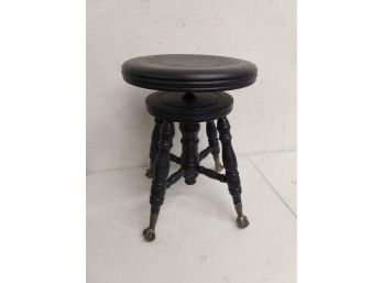 Antique Clawfoot With Rollers Piano Bench