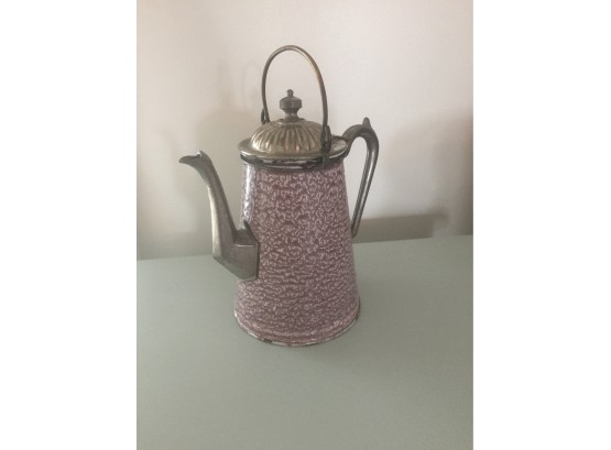 Vintage Plum Speckled 6' Coffee Pot