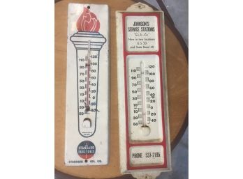 Vintage  Thermometers Johnson Service Station- Standard Fuel Oil