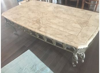 Marble/ Granite Topped Heavy Duty Coffee Table With Metal Frame