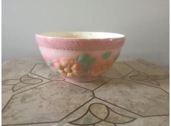 Vintage Pink Floral Mixing Bowl